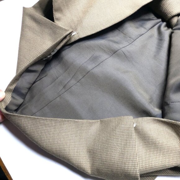 MICHAEL KORS Mens Blazer Sport Coat Size 48L Brown Tan Micro Check 2 button - Picture 9 of 16